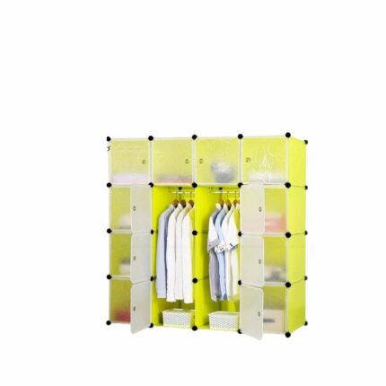 16 Door Cabinet with Rack and hang- Green