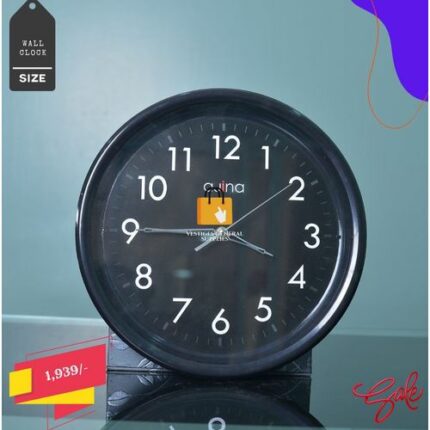 Silver Black Wall Clock